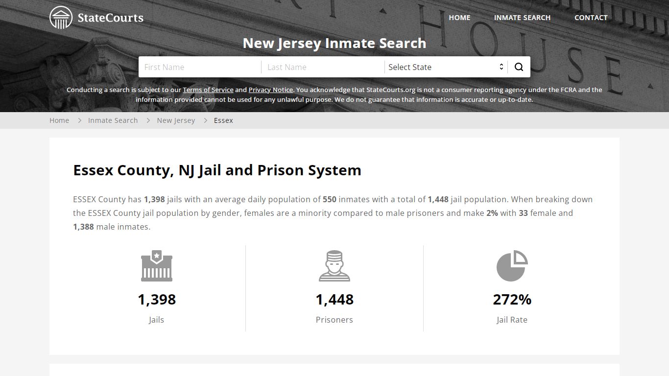 Essex County, NJ Inmate Search - StateCourts